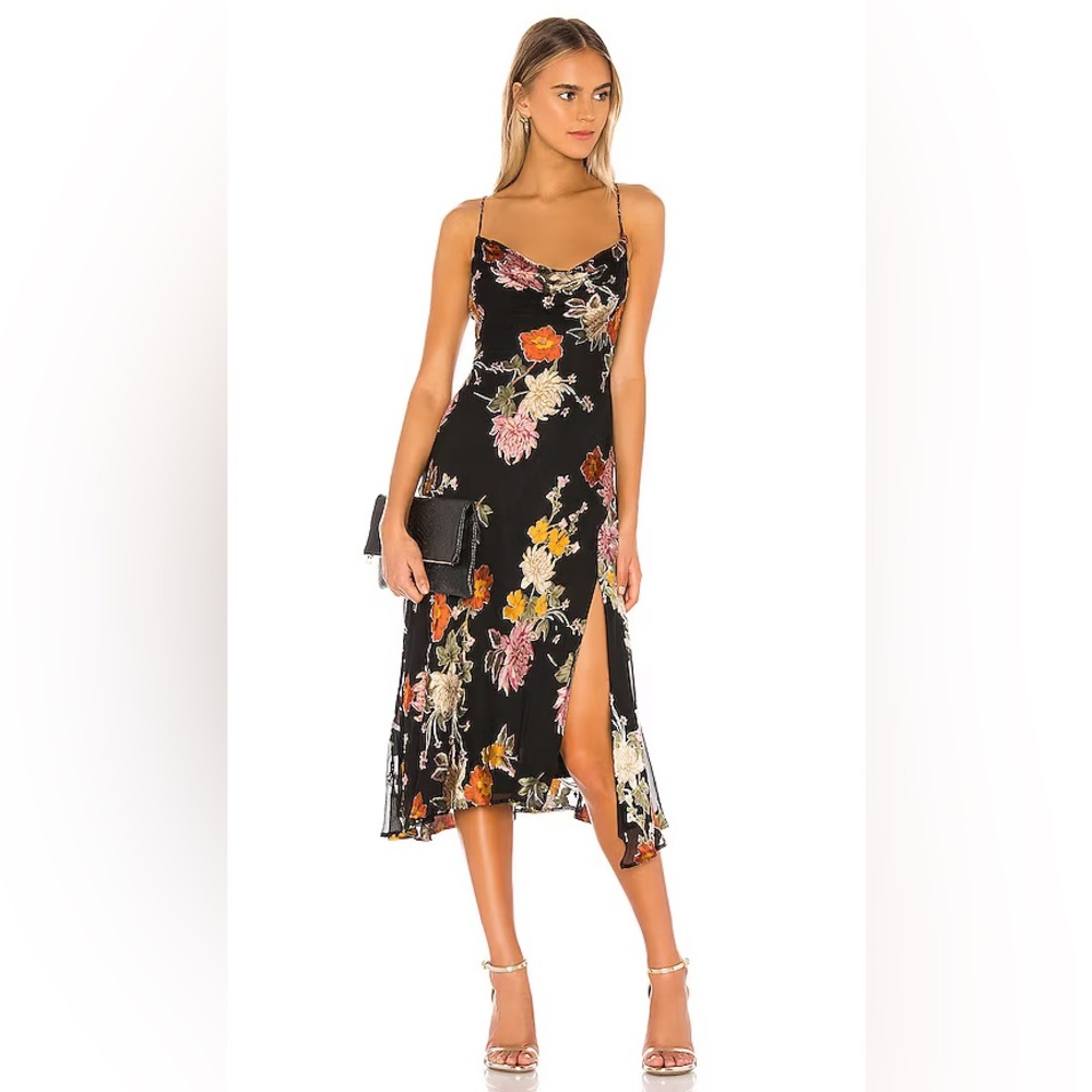 COPY - GAIA DRESS IN BLACK MULTI FLORAL ASTR the Label